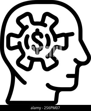 business processes in head line icon vector. business processes in head sign. isolated contour symbol black illustration. business processes in head line icon vector illustration Stock Vector
