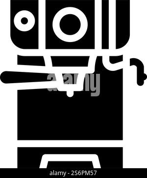 conventional coffee machine glyph icon vector. conventional coffee machine sign. isolated contour symbol black illustration. conventional coffee machine glyph icon vector illustration Stock Vector