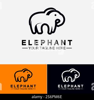 Elephant Logo Vector Illustrator Design Template Stock Vector