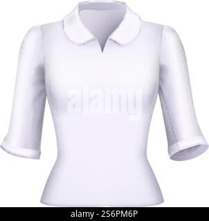 Blouse top shirt mock up. Textile apparel shirt blouse. 3d realistic vector. Blouse top shirt mock up Stock Vector