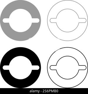Gasket with groove laying set icon grey black color vector illustration image simple flat style solid fill outline contour line thin. Gasket with groove laying set icon grey black color vector illustration image flat style solid fill outline contour line thin Stock Vector