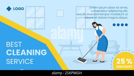 Home Cleaning Service Post Editable of Square Background Suitable for Social media, Feed, Card, Greetings, Print and Web Internet Ads Stock Vector
