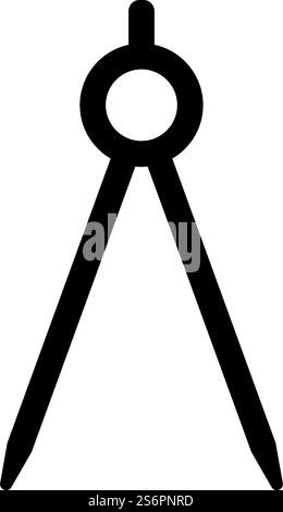 Divider circulus Circinus icon black color vector illustration flat style simple image. Divider circulus Circinus icon black color vector illustration flat style image Stock Vector
