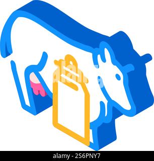 cow and milk isometric icon vector. cow and milk sign. isolated symbol illustration. cow and milk isometric icon vector illustration Stock Vector