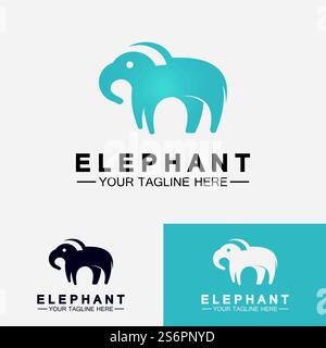 Elephant Logo Vector Illustrator Design Template Stock Vector