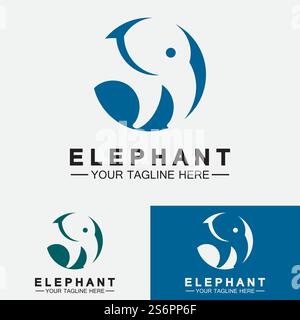 Elephant Logo Vector Illustrator Design Template Stock Vector