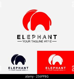 Elephant Logo Vector Illustrator Design Template Stock Vector
