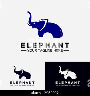 Elephant Logo Vector Illustrator Design Template Stock Vector