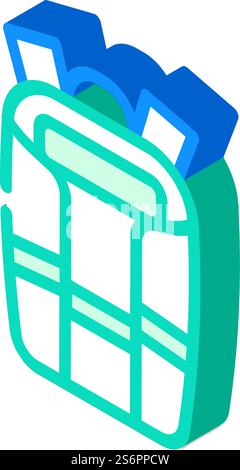 camera bag isometric icon vector. camera bag sign. isolated symbol illustration. camera bag isometric icon vector illustration Stock Vector