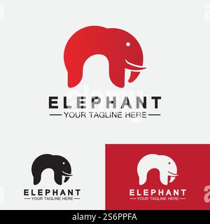 Elephant Logo Vector Illustrator Design Template Stock Vector