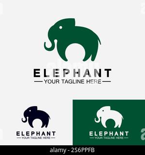 Elephant Logo Vector Illustrator Design Template Stock Vector