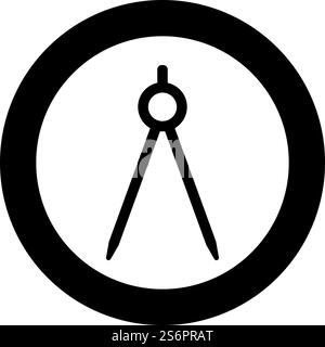 Divider circulus Circinus icon in circle round black color vector illustration image solid outline style simple. Divider circulus Circinus icon in circle round black color vector illustration image solid outline style Stock Vector