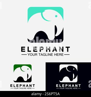Elephant Logo Vector Illustrator Design Template Stock Vector