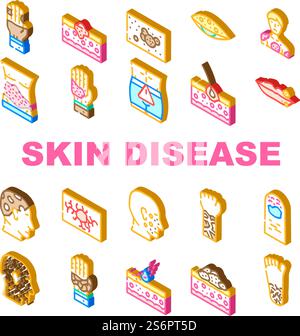 disease symptom health isometric icons set vector Stock Vector Image ...