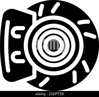 replacing brake discs glyph icon vector. replacing brake discs sign. isolated contour symbol black illustration. replacing brake discs glyph icon vector illustration Stock Vector