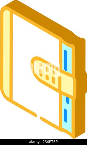 password diary isometric icon vector. password diary sign. isolated symbol illustration. password diary isometric icon vector illustration Stock Vector