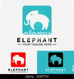 Elephant Logo Vector Illustrator Design Template Stock Vector