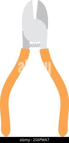 Icon Of Side Cutters. Flat Color Design. Vector Illustration. Stock Vector