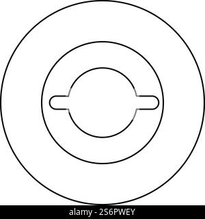 Gasket with groove laying icon in circle round black color vector illustration image outline contour line thin style simple. Gasket with groove laying icon in circle round black color vector illustration image outline contour line thin style Stock Vector