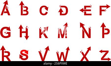 Arrow initial letter technology logo illustration Stock Vector