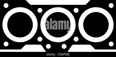 replacing the cylinder head gasket glyph icon vector. replacing the cylinder head gasket sign. isolated contour symbol black illustration. replacing the cylinder head gasket glyph icon vector illustration Stock Vector
