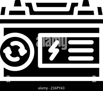 battery car glyph icon vector. battery car sign. isolated contour symbol black illustration. battery car glyph icon vector illustration Stock Vector