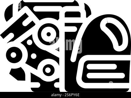 engine oil glyph icon vector. engine oil sign. isolated contour symbol black illustration. engine oil glyph icon vector illustration Stock Vector