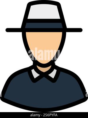 Cricket Umpire Icon. Editable Bold Outline With Color Fill Design. Vector Illustration. Stock Vector
