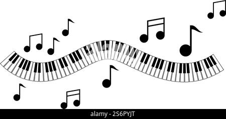 Piano vector ilustration flat design template Stock Vector