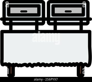 Icon Of Chafing Dish. Editable Bold Outline With Color Fill Design. Vector Illustration. Stock Vector