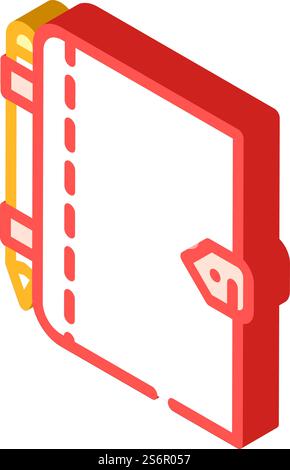 diary with pen isometric icon vector. diary with pen sign. isolated symbol illustration. diary with pen isometric icon vector illustration Stock Vector