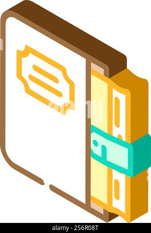 diary with cover isometric icon vector. diary with cover sign. isolated symbol illustration. diary with cover isometric icon vector illustration Stock Vector