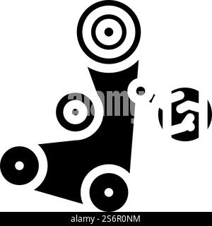 timing belt replacement glyph icon vector. timing belt replacement sign. isolated contour symbol black illustration. timing belt replacement glyph icon vector illustration Stock Vector
