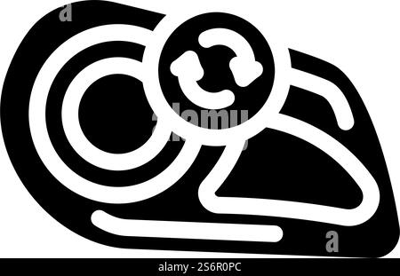 headlight replacement glyph icon vector. headlight replacement sign. isolated contour symbol black illustration. headlight replacement glyph icon vector illustration Stock Vector