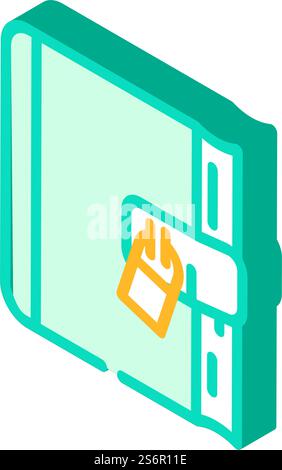 diary with lock isometric icon vector. diary with lock sign. isolated symbol illustration. diary with lock isometric icon vector illustration Stock Vector