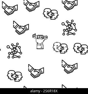 Networking Global Communication Vector Seamless Pattern Color Line ...