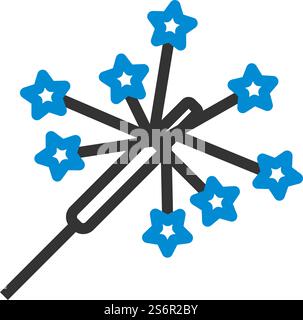 Party Sparkler Icon. Editable Bold Outline With Color Fill Design. Vector Illustration. Stock Vector