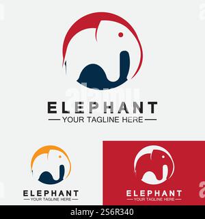 Elephant Logo Vector Illustrator Design Template Stock Vector
