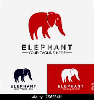 Elephant Logo Vector Illustrator Design Template Stock Vector