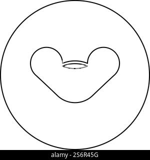 Female screw hand tightening Wing nuts butterfly icon in circle round black color vector illustration image outline contour line thin style simple. Female screw hand tightening Wing nuts butterfly icon in circle round black color vector illustration image outline contour line thin style Stock Vector