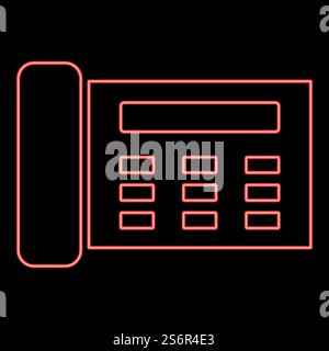 Neon fax red color vector illustration image flat style light. Neon fax red color vector illustration image flat style Stock Vector