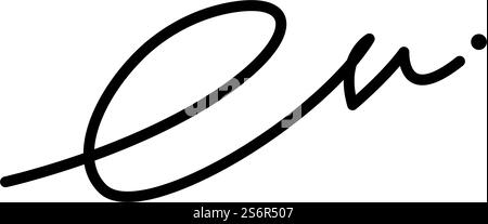 E initial signature handwriting flat design Stock Vector