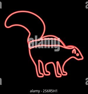Neon skunk red color vector illustration image flat style light. Neon skunk red color vector illustration image flat style Stock Vector