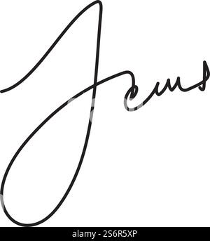 J initial signature handwriting flat design Stock Vector
