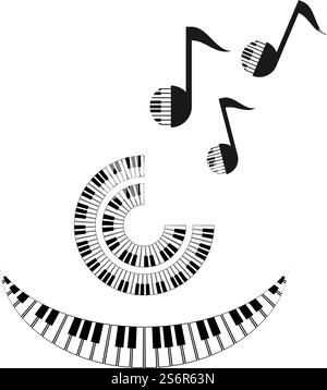 Piano vector ilustration flat design template Stock Vector