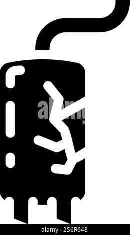 exhaust pipe glyph icon vector. exhaust pipe sign. isolated contour symbol black illustration. exhaust pipe glyph icon vector illustration Stock Vector