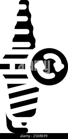 candles car engine glyph icon vector. candles car engine sign. isolated contour symbol black illustration. candles car engine glyph icon vector illustration Stock Vector