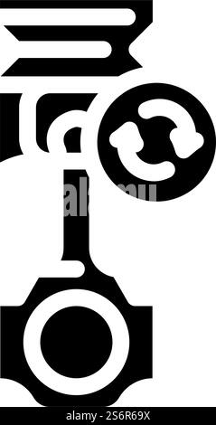replacing piston glyph icon vector. replacing piston sign. isolated contour symbol black illustration. replacing piston glyph icon vector illustration Stock Vector