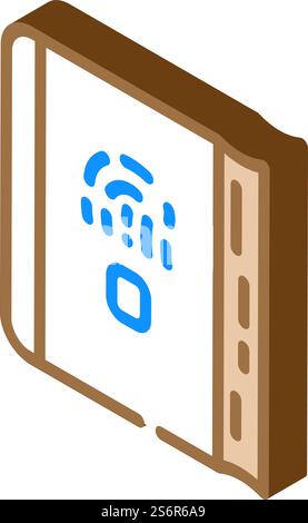 diary with fingerprint scanner isometric icon vector. diary with fingerprint scanner sign. isolated symbol illustration. diary with fingerprint scanner isometric icon vector illustration Stock Vector