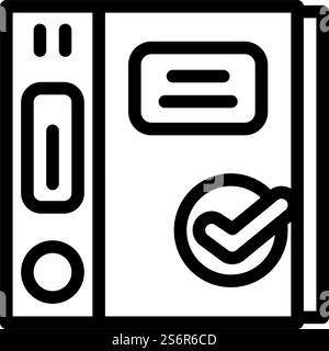 folders with documents compliance line icon vector. folders with documents compliance sign. isolated contour symbol black illustration. folders with documents compliance line icon vector illustration Stock Vector